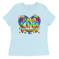 Baby Blue LGBTQ Pride Human Kind Be Both Ladies Tee - BundleAndBundleShop