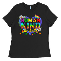 Black LGBTQ Pride Human Kind Be Both Ladies Tee - BundleAndBundleShop