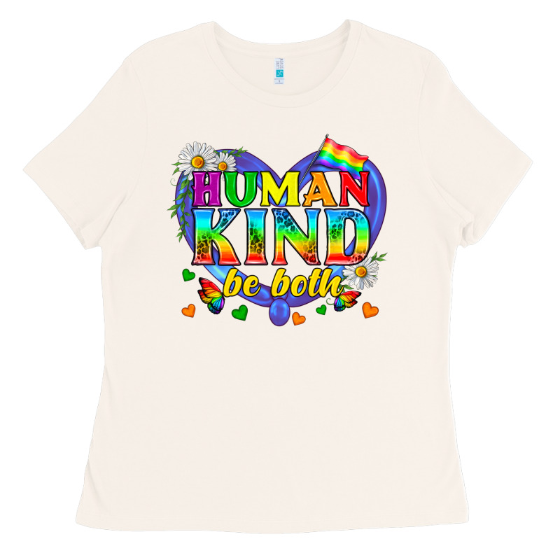 Lgbtq Pride Human Kind Be Both Ladies Tee by BundleAndBundleShop | Teevron