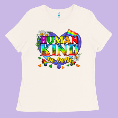 Lgbtq Pride Human Kind Be Both Ladies Tee Designed By Bundleandbundleshop