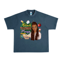Midnight Navy black teacher magic with afro Urban Heavy Tee - NancyCooperArtShop