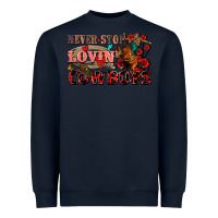 Navy Never stop lovin cowboys Heavyweight Sweatshirt - FaDigitalArtStudio