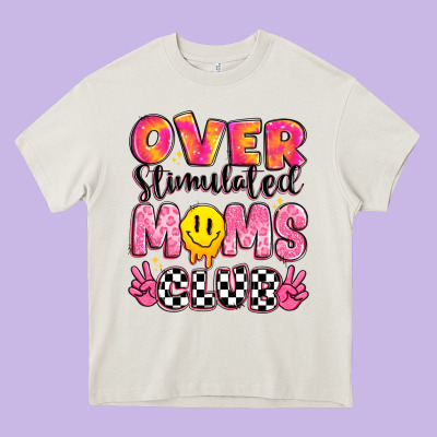 Over Stimulated Moms Club Heavy Core Tee Designed By Jahusdesignshop