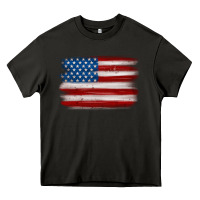 Asphalt american flag distressed background Heavy Core Tee - MaliasSmallBusiness