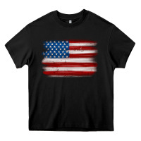 Black american flag distressed background Heavy Core Tee - MaliasSmallBusiness