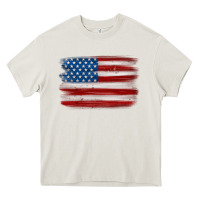Cream american flag distressed background Heavy Core Tee - MaliasSmallBusiness