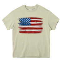 Mossy american flag distressed background Heavy Core Tee - MaliasSmallBusiness