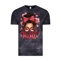Cloud Black one loved mama messy bun Vintage Tee - texasbilliewilder