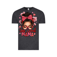 Vintage Black one loved mama messy bun Vintage Tee - texasbilliewilder