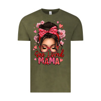 Vintage Olive one loved mama messy bun Vintage Tee - texasbilliewilder