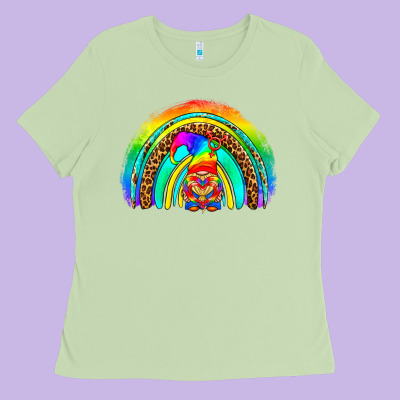 Lgbtq Pride Gnome Rainbow Ladies Tee Designed By Bundleandbundleshop