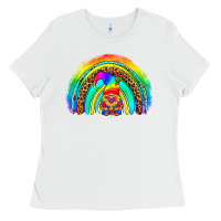 White LGBTQ Pride Gnome Rainbow Ladies Tee - BundleAndBundleShop