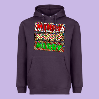 Merry Merry Merry Heavyweight Hoodie Designed By Cowhidedigitalart