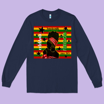 Juneteenth Celebrate Freedom Since 1865 Long Sleeve Tee Designed By Tumblerdesignbyshophia