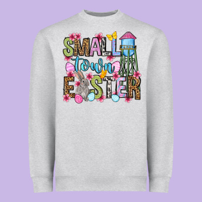 Easter Day Small Town Easter Heavyweight Sweatshirt Designed By Oliviacreatesart