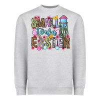 Heather Grey Easter Day Small town Easter Heavyweight Sweatshirt - OliviaCreatesArt