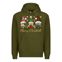 Army Green Merry Christmas Gnomes Premium Hoodie - BundleAndBundleShop