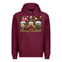 Burgundy Merry Christmas Gnomes Premium Hoodie - BundleAndBundleShop