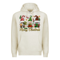 Oatmeal Heather Merry Christmas Gnomes Premium Hoodie - BundleAndBundleShop