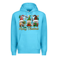 Ocean Blue Merry Christmas Gnomes Premium Hoodie - BundleAndBundleShop