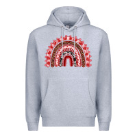Heather Grey valentines day rainbow Premium Hoodie - RanaPortraitStore