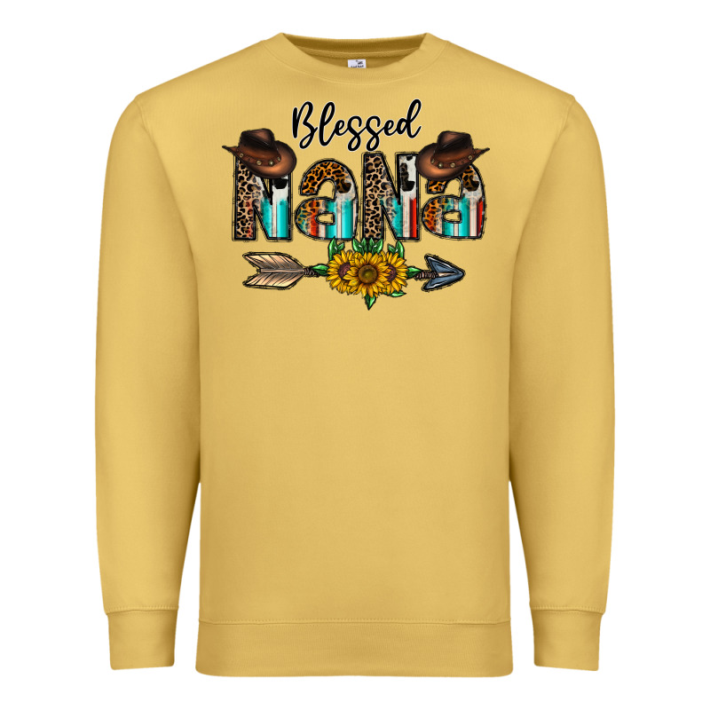 Blessed Nana Premium Sweatshirt by CowhideDigitalArt | Teevron