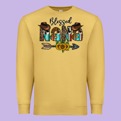 Blessed Nana Premium Sweatshirt Designed By Cowhidedigitalart