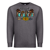 Charcoal Heather blessed nana Premium Sweatshirt - CowhideDigitalArt