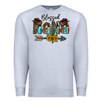 Heather Grey blessed nana Premium Sweatshirt - CowhideDigitalArt