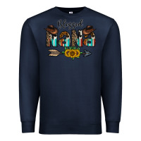 Navy blessed nana Premium Sweatshirt - CowhideDigitalArt