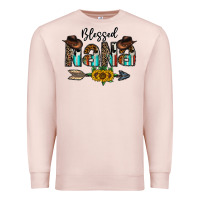Pale Pink blessed nana Premium Sweatshirt - CowhideDigitalArt