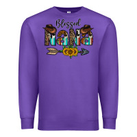 Purple blessed nana Premium Sweatshirt - CowhideDigitalArt