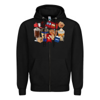 Black postal worker coffee cups Zipper Hoodie - FaDigitalArtStudio