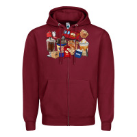 Burgundy postal worker coffee cups Zipper Hoodie - FaDigitalArtStudio
