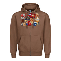 Chestnut postal worker coffee cups Zipper Hoodie - FaDigitalArtStudio