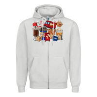 Dove Grey postal worker coffee cups Zipper Hoodie - FaDigitalArtStudio