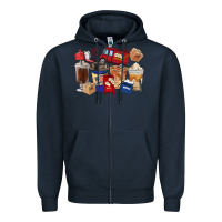 Navy postal worker coffee cups Zipper Hoodie - FaDigitalArtStudio