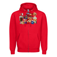 Red postal worker coffee cups Zipper Hoodie - FaDigitalArtStudio