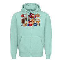 Seafoam postal worker coffee cups Zipper Hoodie - FaDigitalArtStudio