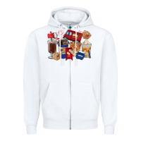 White postal worker coffee cups Zipper Hoodie - FaDigitalArtStudio