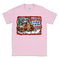 Bubblegum Pink christmas is best at the farm Classic Tee - RanaPortraitStore