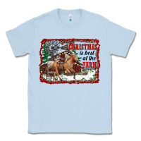 Dusty Blue christmas is best at the farm Classic Tee - RanaPortraitStore