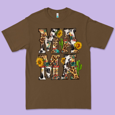 Western Mama With Sunflowers Premium Tee Designed By Bundleandbundleshop