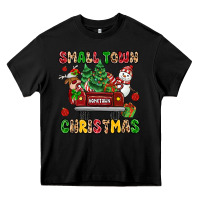 Black Christmas Santa and reindeer truck Heavy Core Tee - MaliasSmallBusiness