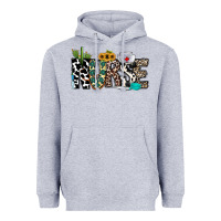 Heather Grey nurse leopard and cowhide Heavyweight Hoodie - CowhideDigitalArt