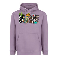 Lavender nurse leopard and cowhide Heavyweight Hoodie - CowhideDigitalArt