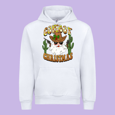 Cowboy Christmas Santa Urban Hoodie Designed By Barkaloodesign