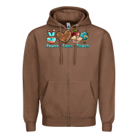 Chestnut peace love teach Zipper Hoodie - BundleAndBundleShop