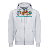 Heather Grey peace love teach Zipper Hoodie - BundleAndBundleShop