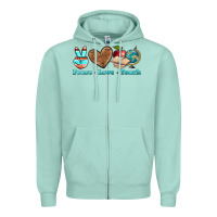Seafoam peace love teach Zipper Hoodie - BundleAndBundleShop